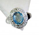 Riyo Blue Topaz Oxidized Silver Jewelry Posie Ring Sz 7 Srbto7-10067