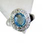 Riyo Blue Topaz Oxidized Silver Jewelry Posie Ring Sz 7 Srbto7-10067
