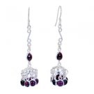 Riyo Garnet Silver Jewelry Design Love Earring L 2.2in Segar-26004