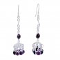 Riyo Garnet Silver Jewelry Design Love Earring L 2.2in Segar-26004