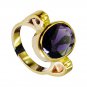 Amethyst Cz 18 C Gold Plated Bridal Rings