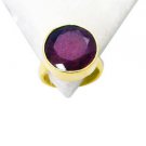 Riyo Indi Ruby 18 Kt Gold Plated Cocktail Ring Sz 5 Gpriru5-34005