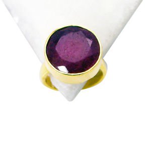 Riyo Indi Ruby 18 Kt Gold Plated Cocktail Ring Sz 5 Gpriru5-34005