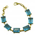 Riyo A Blue Topaz Cz  18kt Gold Plated Sale Priced Bracelet W 7.5in Gpbrabtcz-92