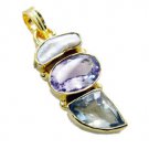 Riyogems Mother Of Pearl Mop Gold Plated By The Yard Pendant L 2in Gppmop-50005