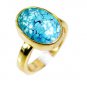 Riyo Turquoise Indian Gold Plate Wedding Bands Sz 6 Gprtur6-82022