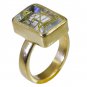 Riyo Multi Gold Plated Rutile Quartz CZ Ring fascinating handmade one of a kind