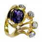 Amethyst Cz 18 Kt Y Gold Plating Signet Ring Jewelry