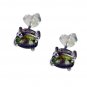 Riyo Peridot Oxidized Silver Jewelry Spring Hoop Earrings L 0.2in Seper-58042