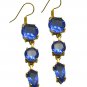 Riyogems A Blue Sapphire Cz Copper 18kt Gold Plated Versatile Earring L 2.25in G