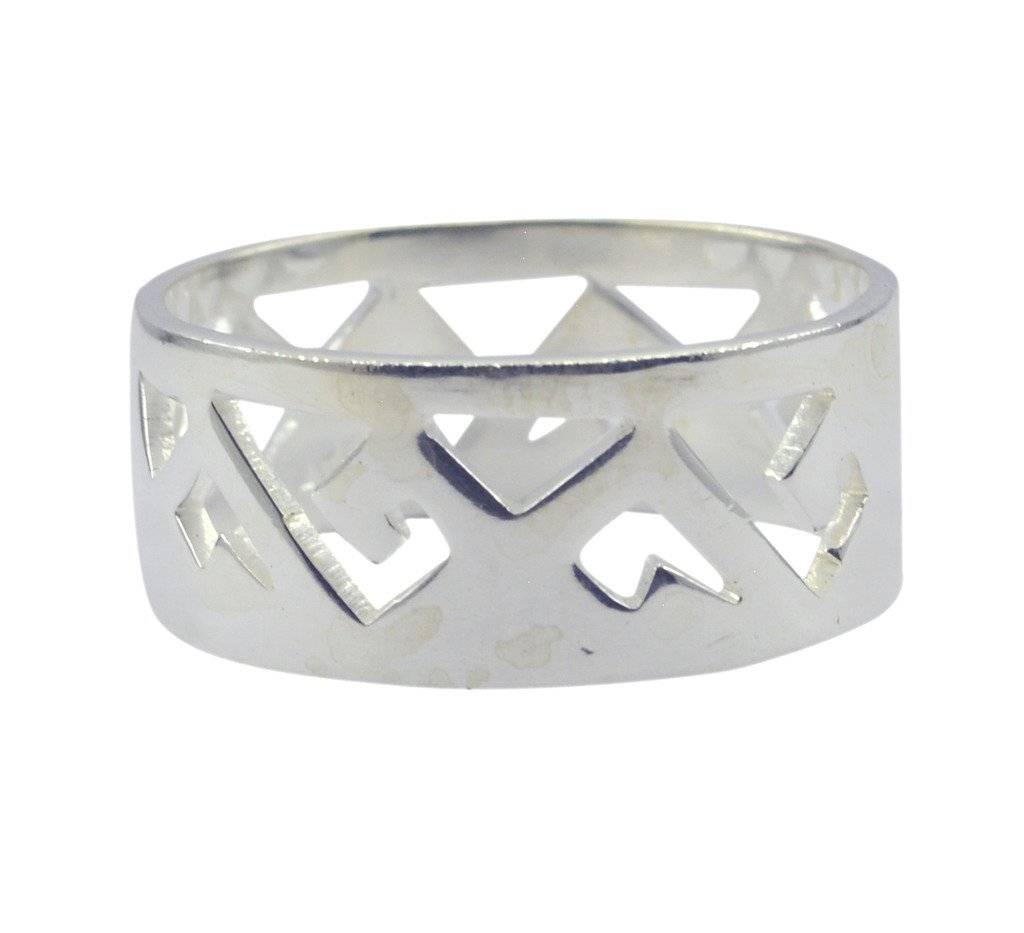 Riyo A Plain Alloy Silver Complex Ring Aspr110-0078