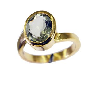 Riyo Green Amethyst 18-Kt Gold Plated Thumb Ring Sz 8 Gprgam8-28076