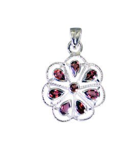 Riyo Garnet Plain Silver Jewellery Aurora Pendant L 1.2in Spgar-26115