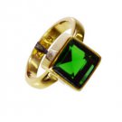 Emerald Cz 18 Ct Gold Plated Bridal Rings