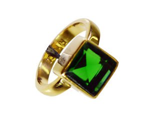 Emerald Cz 18 Ct Gold Plated Bridal Rings