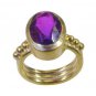 Riyo Multi Gold Plated Dichroic Glass Ring seemly handmade art jewelry GPRDGL65-