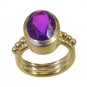 Riyo Multi Gold Plated Dichroic Glass Ring seemly handmade art jewelry GPRDGL65-