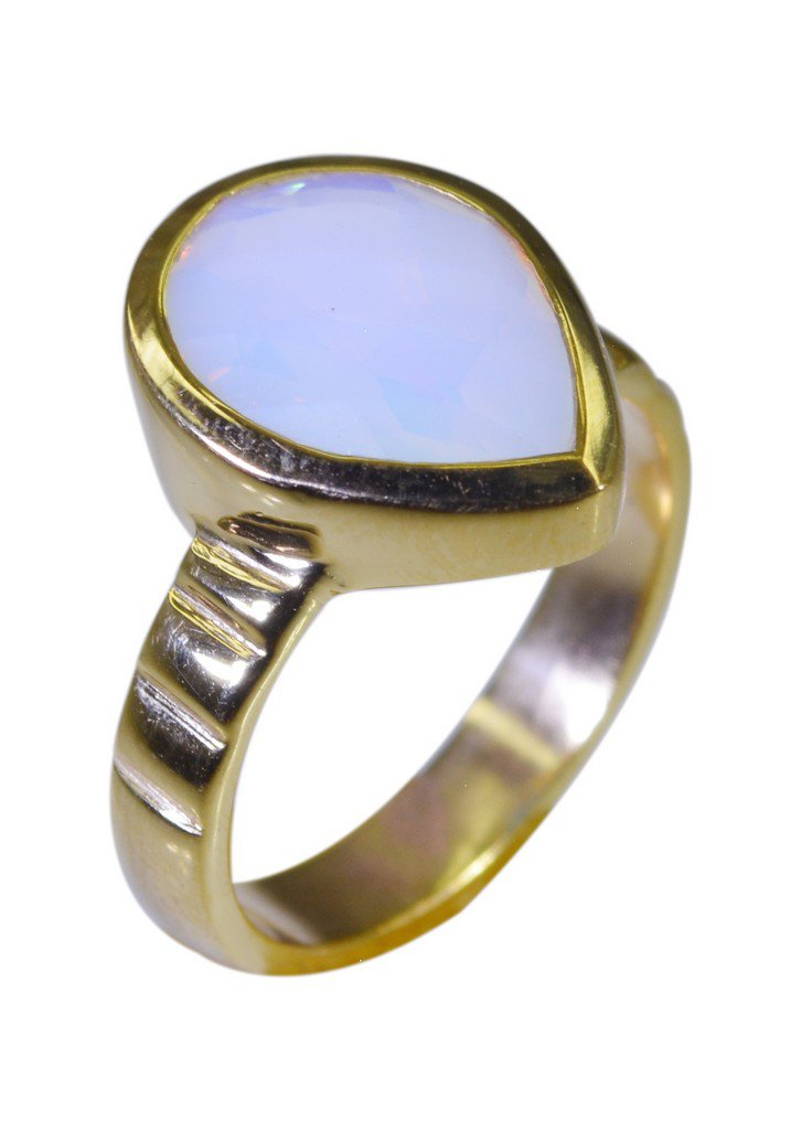 Riyo Purple Gold Plated Fire Opal CZ Ring pleasant handmade costume jewellery GP