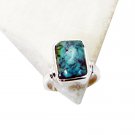 Riyo Turquoise Fuse Silver Jewellery Handmade Silver Ring Sz 7 Srtur7-82017