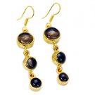 Riyogems Smoky Quartz 18c Ygold Plating Earrings L 2.5in Gpesqu-76007