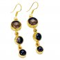 Riyogems Smoky Quartz 18c Ygold Plating Earrings L 2.5in Gpesqu-76007