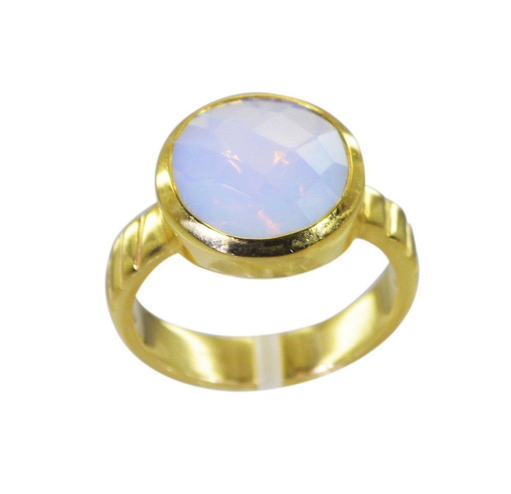 Riyo Purple Gold Plated Fire Opal CZ Ring pretty-pretty handmade jewellery suppl