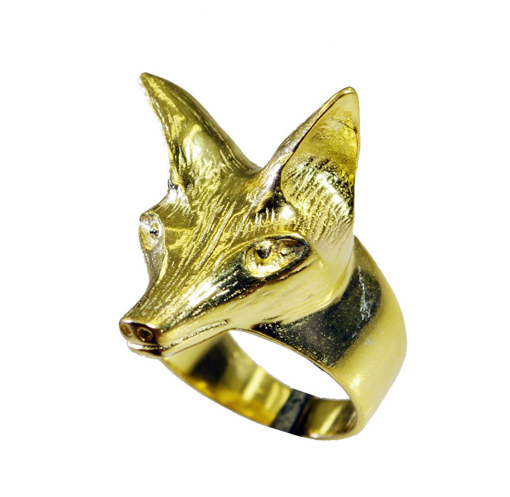 Riyo A Plain  18kt Gold Plated Fox Ring Gprfox65-210003