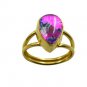 Riyo  Dichroic Glass  18kt Gold Plated Funky Ring Gprdgl70-22017