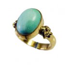 Riyo Turquoise 18kt Gold Plated Finger Armor Ring Sz 6 Gprtur6-82125
