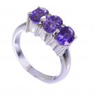 Riyo Amethyst Silver Stamped Jewellery Silver Engagement Ring Sz 6.5 Srame6.5-20