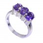 Riyo Amethyst Silver Stamped Jewellery Silver Engagement Ring Sz 6.5 Srame6.5-20