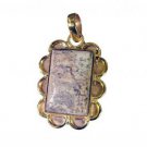 Riyogems Picture Jasper 18.Kt Y Gold Plating Stud Pendant L 1.7in Gppjas-40032