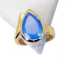 Riyo Blue Chalcedony 18 Kt Gold Platings Ring Jewelry Sz 7.5 Gprbch7.5-8029