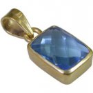 Riyo Blue  Gold Plated Blue Topaz CZ Pendant fetching jewellery handmade GPPBTCZ