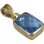 Riyo Blue Gold Plated Blue Topaz CZ Pendant fetching jewellery handmade GPPBTCZ