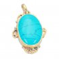 Riyogems Turquoise Copper Gold Plated Bridge Pendant L 2.1in Gpptur-82093