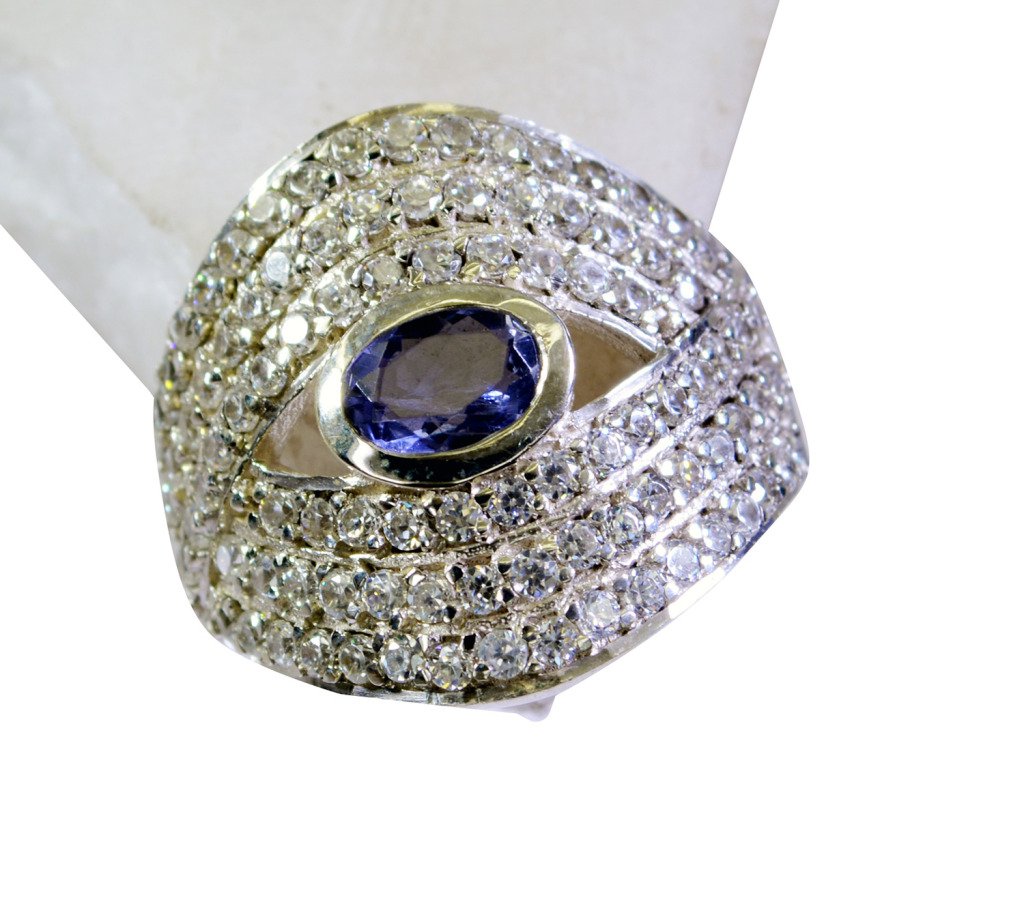 Riyo Iolite Silver Gemstone Jewelry Designer Ring Sz 7 Sriol7-38027