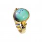 Riyo Turquoise 18 Kt Gold Platings Promise Ring Sz 5 Gprtur5-82093