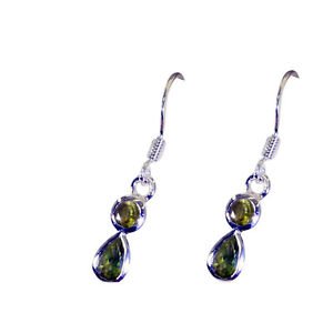 Riyo Peridot Silver 925 Jewelry Silver Earring Settings L 1.3in Seper-58060
