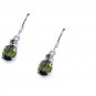 Riyo Peridot Silver Gemstone Jewelry Silver Earring Studs L 1.3in Seper-58061