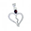Riyo Garnet Ladies Silver Jewellery 925 Silver Pendant L 1.5in Spgar-26087