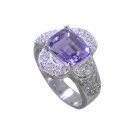 Riyo Amethyst Silver Wedding Jewelry Silver Mothers Ring Sz 7 Srame7-2040