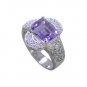 Riyo Amethyst Silver Wedding Jewelry Silver Mothers Ring Sz 7 Srame7-2040