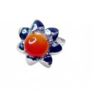 Riyo   Gemstone Alloy Silver Hammered Ring Aspr85-0038