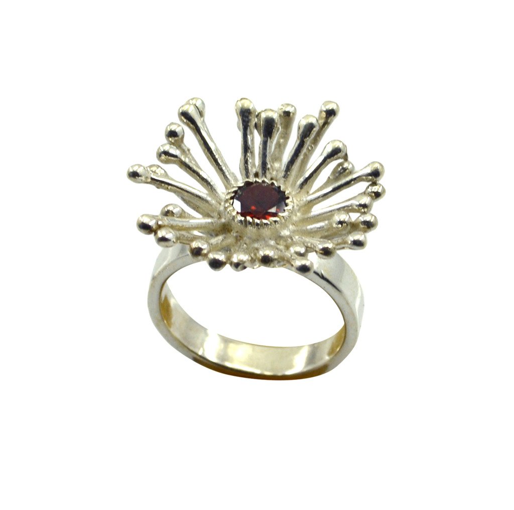 Riyo Red Garnet 925 Solid Sterling Silver Set Ring Srgar65-26255