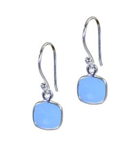 Riyo Blue 925 sterling silver Blue Chalcedany Earring cunning jewelry craft stor