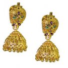 Riyo Plain Gold Plated Plain Earring classy handmade wedding jewellery GPEJHU-12