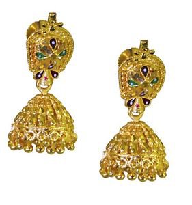 Riyo Plain Gold Plated Plain Earring classy handmade wedding jewellery GPEJHU-12