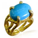 Riyo Turquoise 18 Ct Ygold Plating Bridal Rings Sz 6 Gprtur6-82194