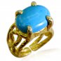 Riyo Turquoise 18 Ct Ygold Plating Bridal Rings Sz 6 Gprtur6-82194